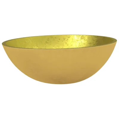 Image de vidaXL Lavabo en verre 50x37x14 cm or