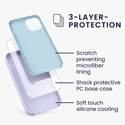 Produktbild von kwmobile Handyhülle für iPhone 12 mini Hülle, für iPhone 12 mini Case - Hülle Silikon - kabelloses Laden - Pastell Lavendel