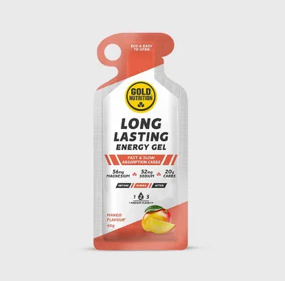 Image de Gold Nutrition Gel énergétique longue durée à la mangue 40g Blanc,Orange Blanc,Orange One Size