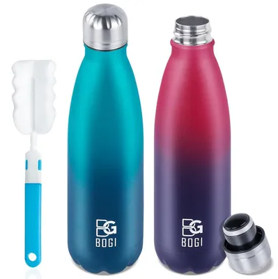 Immagine prodotto di Borraccia in acciaio inossidabile da 750 ml, set da 2, borraccia termica a doppia parete