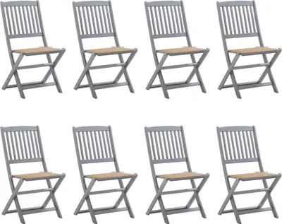 Produktbild von Klappbare Gartenstühle 8 Stk. mit Kissen Massivholz Akazie