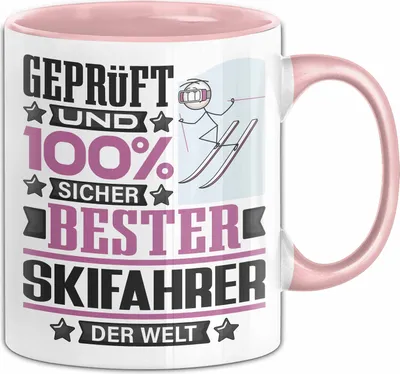 Produktbild von Skifahrer Geschenk Lustiger Spruch für Skifahrer Geschenkidee Bester Skifahrer Der Welt (Rosa)