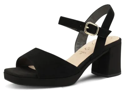 Produktbild von Tamaris Comfort Damen Sandalette aus Leder mit Karree-Spitze Wide Fit 8-88309-42, Größe:39 EU, Farbe:Schwarz