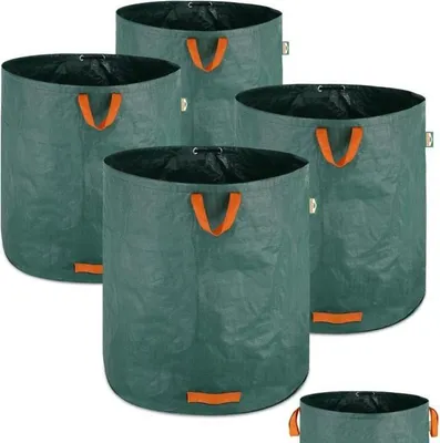 Produktbild von 4er-Set 500-Liter-Gartensäcke – Robust und wasserabweisend – 50 kg Tragkraft – Grün