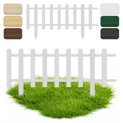 Produktbild von Floranica Zierzaun aus Holz 100 x 20 cm Weiß (imprägniert) Steckzaun als Beeteinfassung Rasenkante Tierzaun Bauernzaun