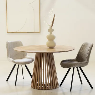 Produktbild von Esstisch Rund - Natur - Akazienholz - 120cm - Esstisch Seppe - Giga Meubel