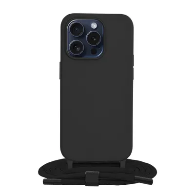 Obrázek produktu pro Techsuit obal se šňůrkou neck strap - iPhone 15 pro - Černá