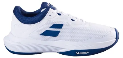 Imagen del producto de Zapatillas de tenis Babolat SFX 4 Clay para hombre, color blanco y azul, talla 8