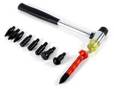Produktbild von 10-teiliges Set für Dellenreparatur, Hammerkit mit Klopfwerkzeug, PDR Werkzeug für die Karosseriereparatur von Autos