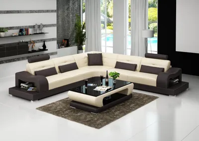 Produktbild von Ledersofa Couch Wohnlandschaft L Form Design Modern Sofa Eck Sofas Design