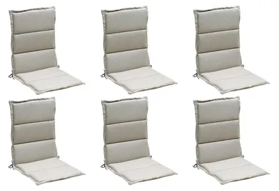 Produktbild von Gartenstuhlauflagen - Creme - Mittellehner - mit Stehsaum - 6er Set