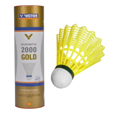 Image de Volants de badminton Victor "Shuttle 2000", Jaune, Vert, Lent