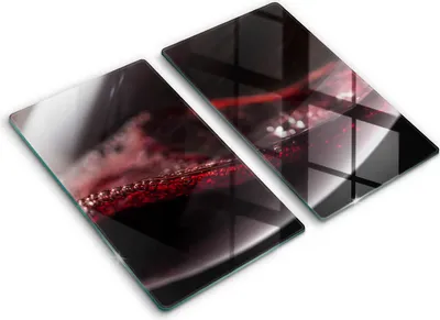 Produktbild von Glasschneideplatte - Herdabdeckplatte - 2x30x52 cm -Schneidebrett - Spritzschutz -Rotweinglas