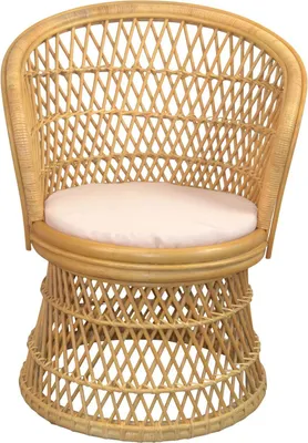 Produktbild von Rattansessel Pfauenthron inkl. Sitzkissen Beige
