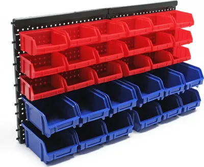 Immagine prodotto di Scatole Wiltec in plastica da 30 pezzi. 18 scatole piccole e 12 grandi, scatole di immagazzinamento, scatole di smistamento, riviste per minuteria