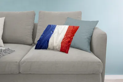 Produktbild von MuchoWow® Zierkissen Sofakissen Wohnzimmer Dekokissen 60x40 cm Nahaufnahme der Flagge von Frankreich - Kopfkissen - Polster mit Foto
