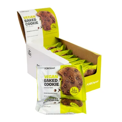 Produktbild von Polleo Vegan Baked Cookie, 12 x 75 g - Double Chocolate