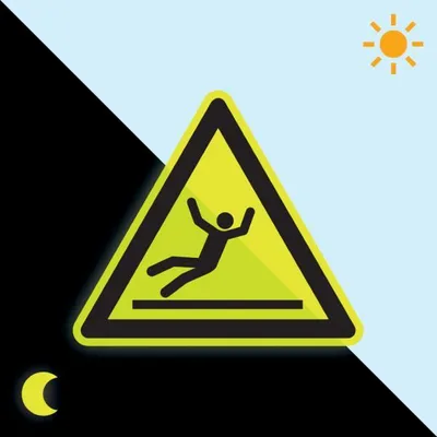 Produktbild von PERMALIGHT power langnachleuchtend Warnschild Warnung vor Rutschgefahr, ISO, ...