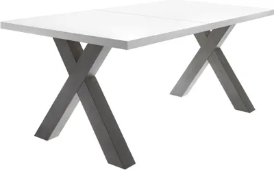 Produktbild von Esstisch ausziehbar Eike 3 160 x 90 x 75 Esszimmertisch Graphit/Weiß Matt Lack 13412-160