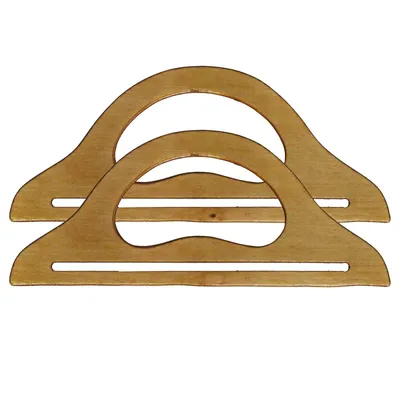 1 Paar Taschen-Griffe Holz Rohlinge Taschenhenkel Nähzubehör Handgriffe hellbraun 27 x 11 x 0.5 cm