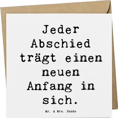 Produktbild von Mr. & Mrs. Panda doppelkarte Spruch Verluste betrauern und loslassen - Weiß - Geschenk, Zuversicht, neuer Anfang, Trost, faltkarte, Vertrauem, Glückwunschkarte, Grußkarte