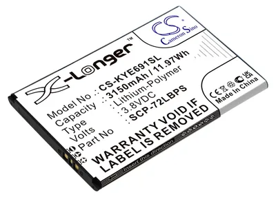 Image de TECHTEK Batterie compatible avec [Kyocera] DuraForce Pro 2, E6910, E6920 remplace 5AAXBT122JAA, pour SCP-72LBPS