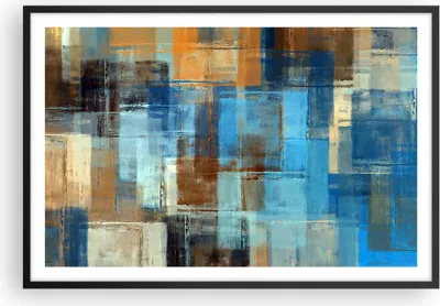Produktbild von Gerahmtes Poster - Schwarzer Rahmen - Abstraktion modern - 91,5x61 cm - Wand Bild - Wanddeko - Wandbilder - Kunstposter - Wandposter - Bilderrahmen - Bilder - Kunstdruck - Wandbild - P2BAA91x61-3418