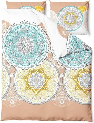 Produktbild von Bettwäsche, Baumwollsatin, hohe Qualität 160x200 Harmony Gelb und Blau