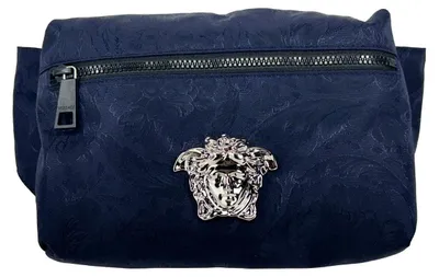 Image de Versace sac ceinture bleu marine, jacquard, Méduse