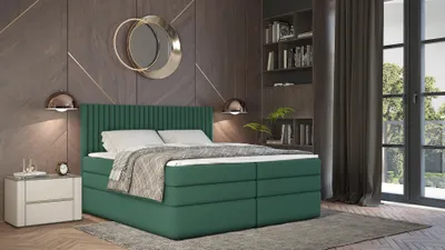 Obrázek produktu pro Boxspringová postel 180x200 LUMIRA 2 - zelená + topper