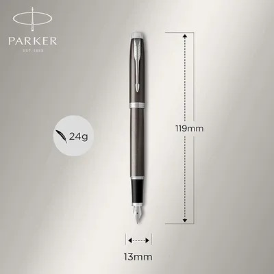 Obrázok produktu pre Parker IM, Hnedá, Zásobník, Modrá, Hliník, Mosadz, Kov, Okrúhly hrot, Nerezová oceľ