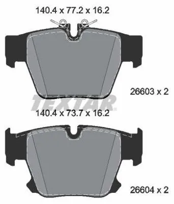 Produktbild von TEXTAR Bremsbeläge Satz Hinten für BMW 5 Limousine (G60) 2660301