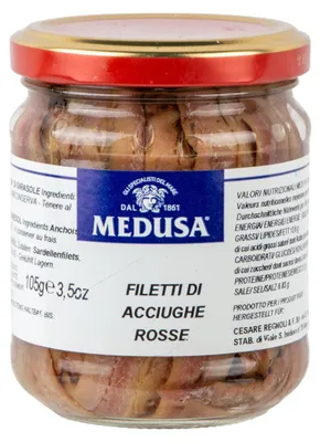 Image de Filet de Medusa Ansjovis à l'huile, 200 g - Fins filets d'anchois à l'huile de haute qualité