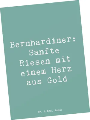 Produktbild von Mr. & Mrs. Panda Postkarte Spruch Bernhardiner Herz - Meeresbrise - Geschenk, Hunderassen Vielfalt, bildkarte, Familienmitglieder, Bedingungslose Liebe, Ansichtskarte