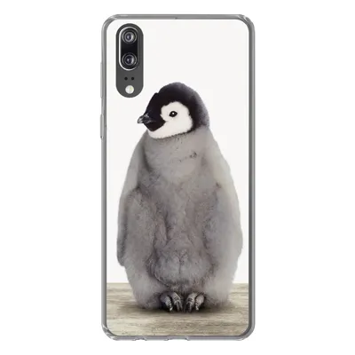 Produktbild von MuchoWow® Handyhülle Schutzhülle Hülle für Huawei P20 Kinder - Pinguin - Grau - Tiere - Mädchen - Jungen Silikon Softcase Handy Hülle - Hardcover