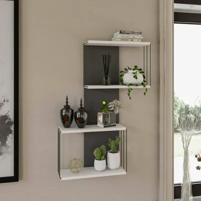 Image de Gerolama - Étagère, 65x19x96h cm Blanc, 4 Étagères