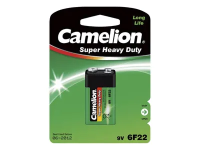 Obrázok produktu pre Camelion 6F22-BP1G, Batéria na jedno použitie, 9V, Zinkovo​​-uhlíkový, 9 V, 1 kusov, 84 x 18 x 114 mm