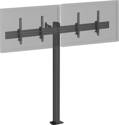 Produktbild von Wandhalterung für TV, Standfußmodell – für 2 Bildschirme, 50'' und 55'' – Höhe 175 cm, zur Befestigung, neigbar, schwarz