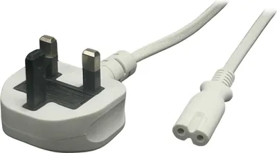 Produktbild von Weißes 3m UK Stromkabel 2x0,75mm² 2.5A