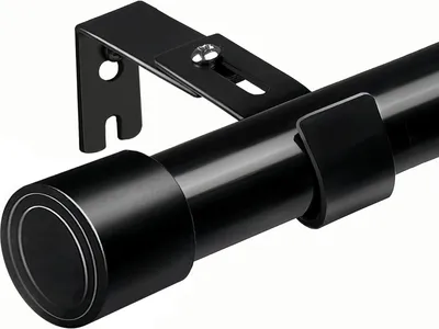 Produktbild von Teleskopstange für Vorhänge 3 m, verstellbar, schwarz, mit Zubehör