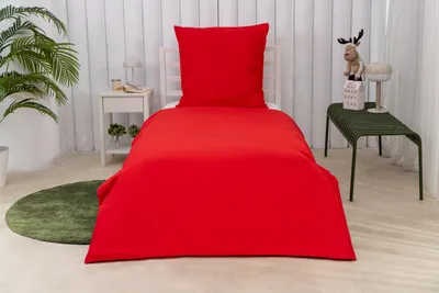Produktbild von Brielle Bettwäsche Set aus 100% Baumwolle 155 x 220 cm Rot