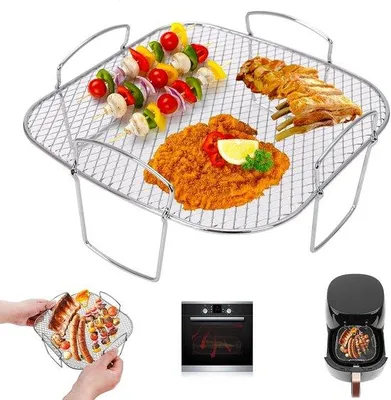 Productafbeelding van Verbeterde luchtcirculatie voor de accessoirehouder van de friteuse - 13x19x11,5 cm - roestvrij staal