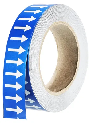 Pfeilaufkleber Vinyl 30 mm blau/weiß 1 Rolle Rohrmarkierungen