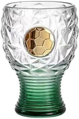 Image de VHV - Verre à bière - verre trophée de football, 400 ml - verre transparent pour la bière, les boissons gazeuses et les cocktails - idéal pour les soirées matchs et les fêtes de football - thème : Coupe du Monde