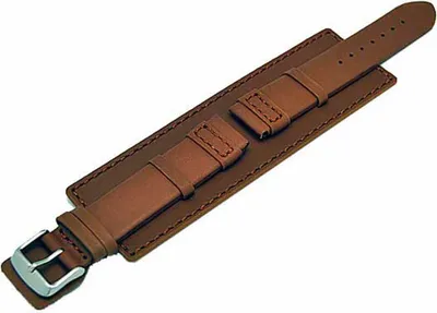 Produktbild von Uhrenarmband mit Unterlage 24mm hellbraun Kalbleder Bern