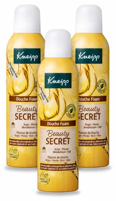 Imagen del producto de 3 unidades de espuma de ducha Kneipp "Beauty Secret" - 200 ml - Paquete económico