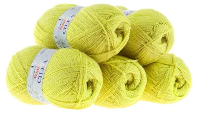 500g Strickgarn CILKA by VLNIKA Klassikgarn Strickwolle mit Schimmereffekt, limette, hellgrau-limette