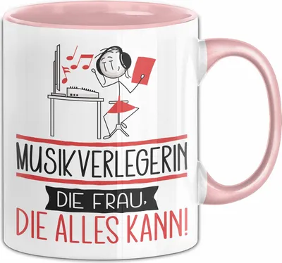 Produktbild von Musikverlegerin Geschenk Tasse Becher Die Frau Die Allen Kann Geschenkidee für eine Musikverlegerin Lustig (Rosa)