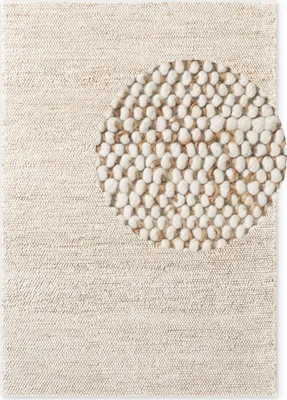 Image de Villeroy & Boch 1770 Tapis en laine et jute Peas Nature Crème Beige