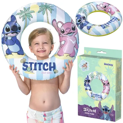 Produktbild von DISNEY Stitch aufblasbarer Schwimmring für Kinder, Schwimmring für den Pool, 56 cm